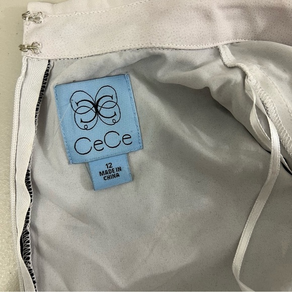 𝅺cece Black and White Velour and Lace Dress - Picture 8 of 12